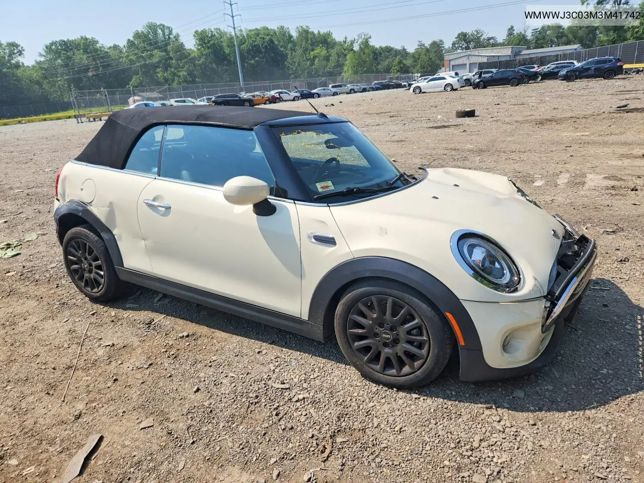 2021 Mini Cooper VIN: WMWWJ3C03M3M41742 Lot: 61153016