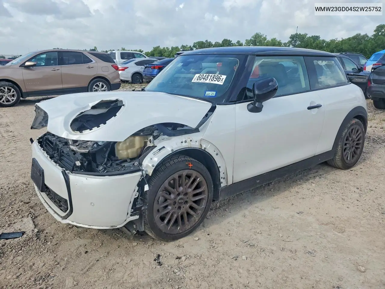 2025 Mini Cooper S VIN: WMW23GD04S2W25752 Lot: 60481896