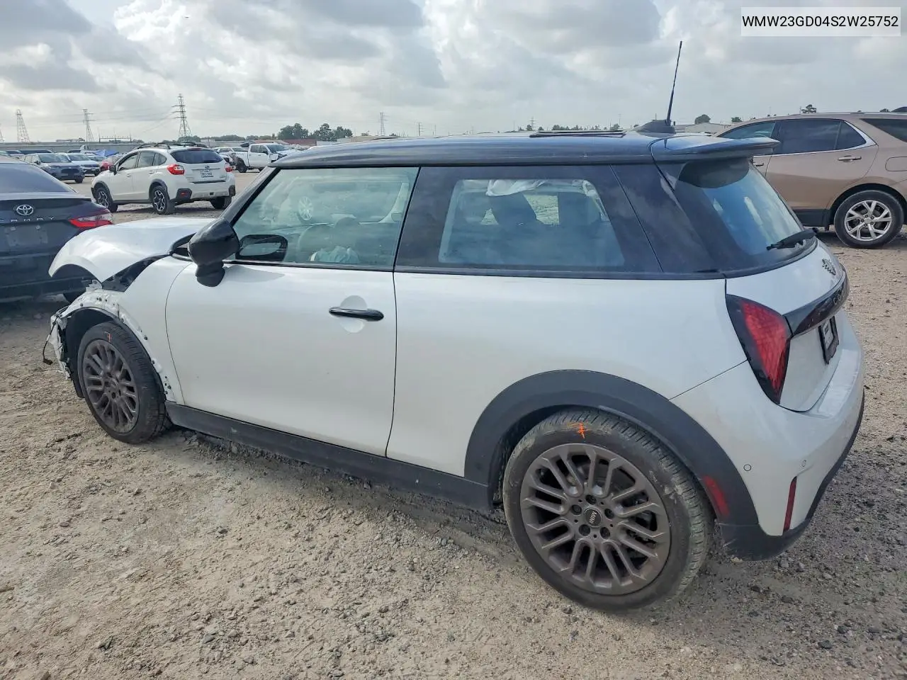 2025 Mini Cooper S VIN: WMW23GD04S2W25752 Lot: 60481896