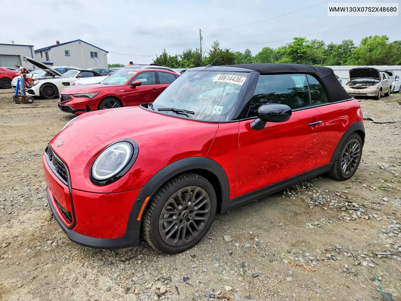 2025 Mini Cooper VIN: WMW13GX07S2X48680 Lot: 60614436