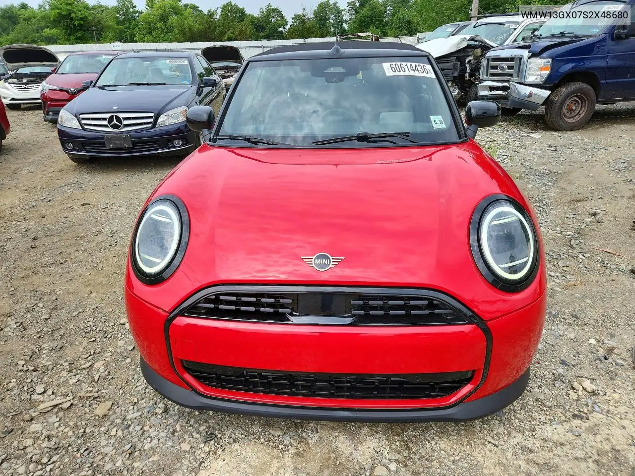 2025 Mini Cooper VIN: WMW13GX07S2X48680 Lot: 60614436