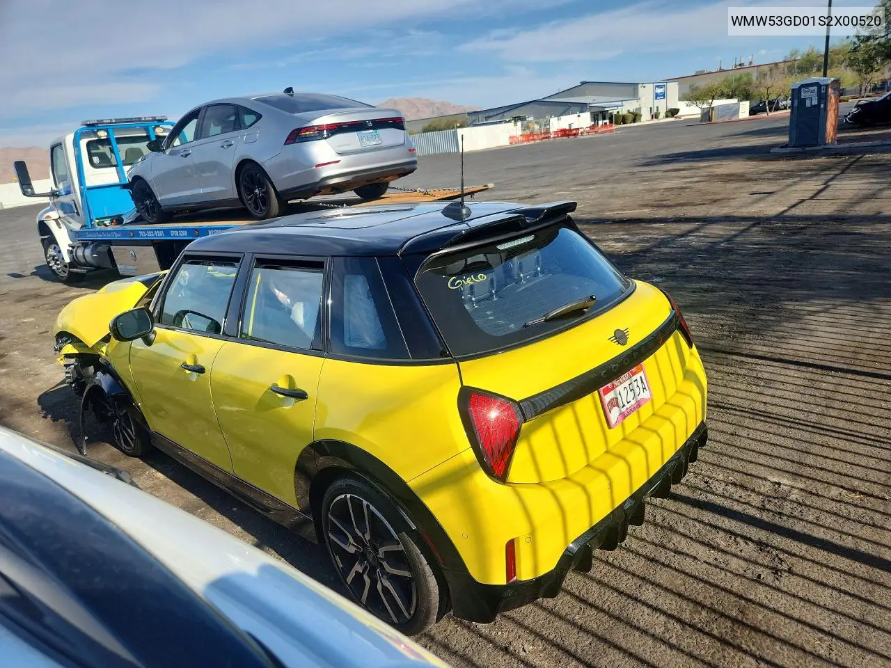 2025 Mini Cooper S VIN: WMW53GD01S2X00520 Lot: 62164626