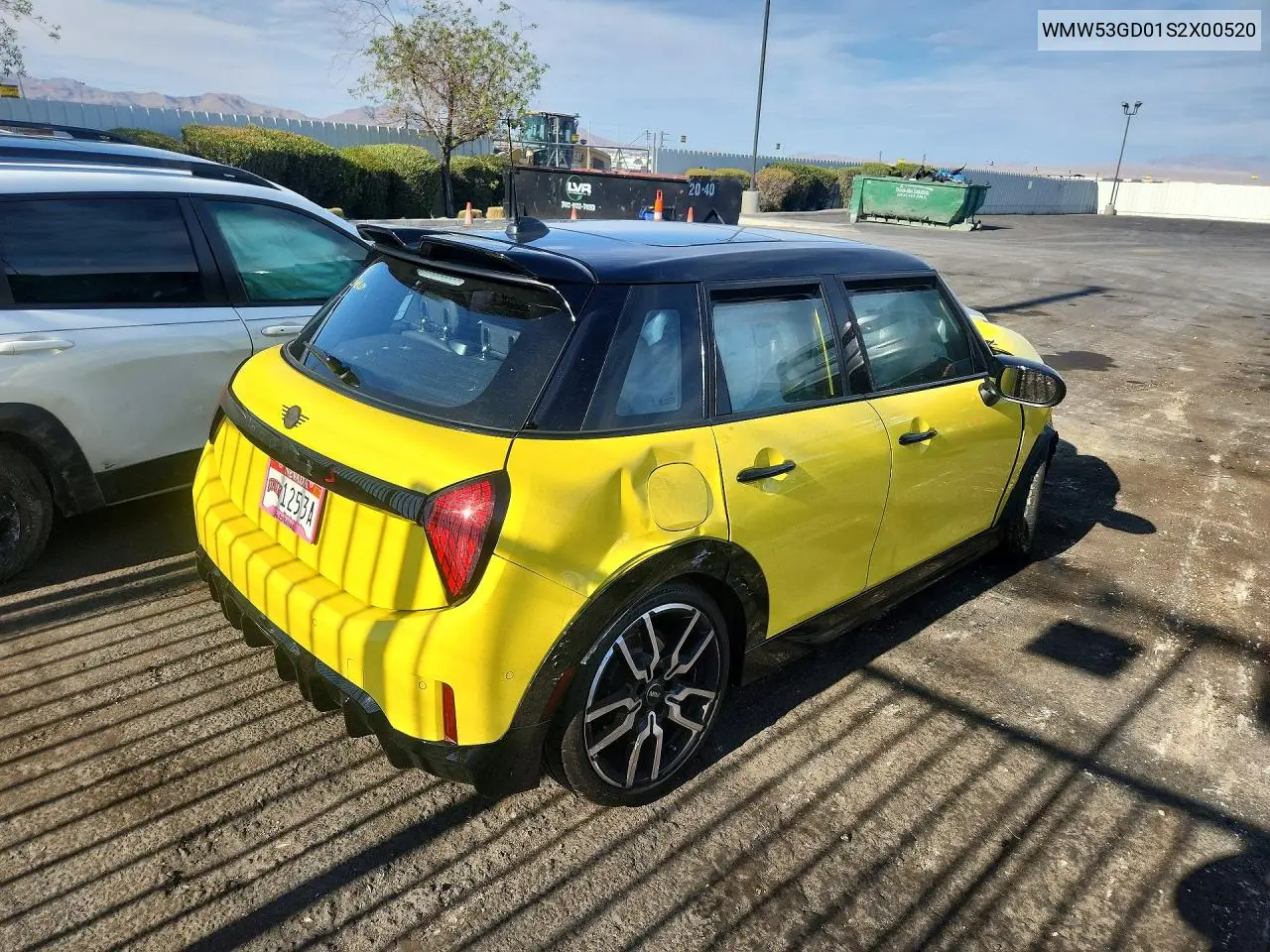 2025 Mini Cooper S VIN: WMW53GD01S2X00520 Lot: 62164626
