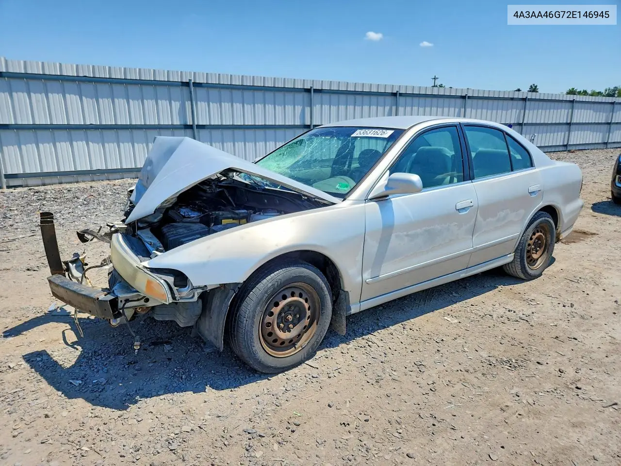 2002 Mitsubishi Galant Es VIN: 4A3AA46G72E146945 Lot: 53631626