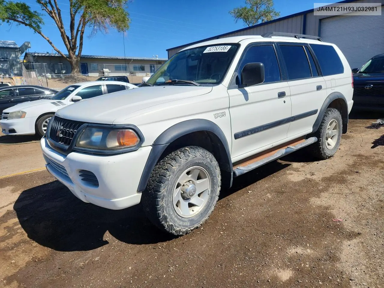 2003 Mitsubishi Montero Sport Es VIN: JA4MT21H93J032981 Lot: 52753186