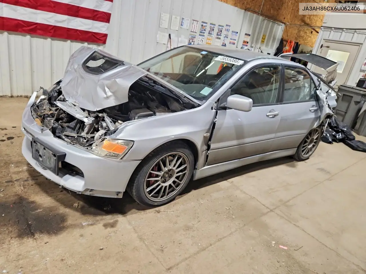 2006 Mitsubishi Lancer Evolution VIN: JA3AH86CX6U062406 Lot: 55655086