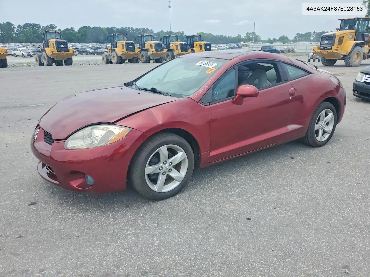 2007 Mitsubishi Eclipse Gs VIN: 4A3AK24F87E028163 Lot: 56696956