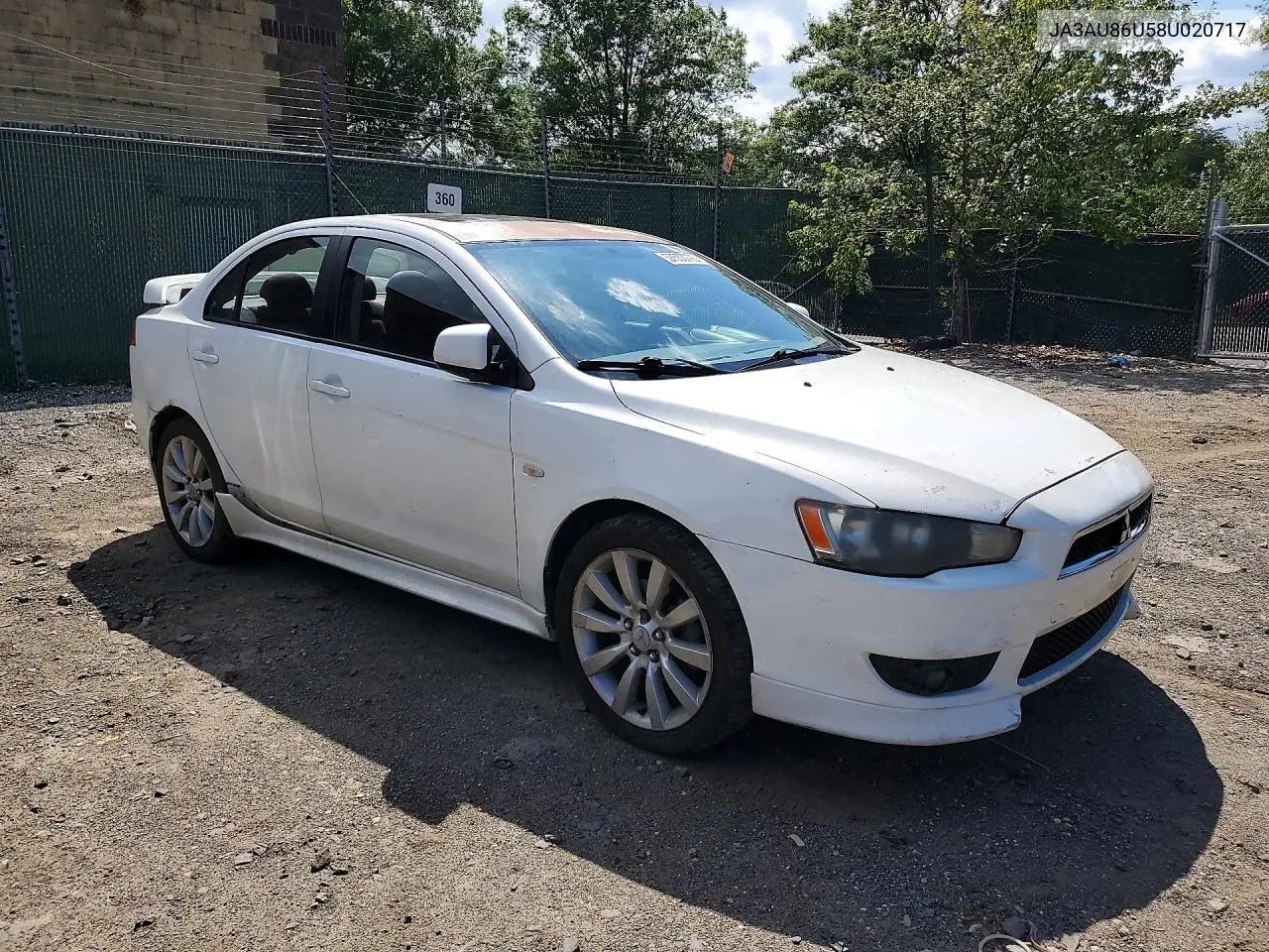 2008 Mitsubishi Lancer Gts VIN: JA3AU86U58U020717 Lot: 57553776
