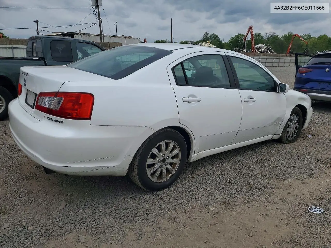 2012 Mitsubishi Galant Fe VIN: 4A32B2FF6CE011566 Lot: 52647356