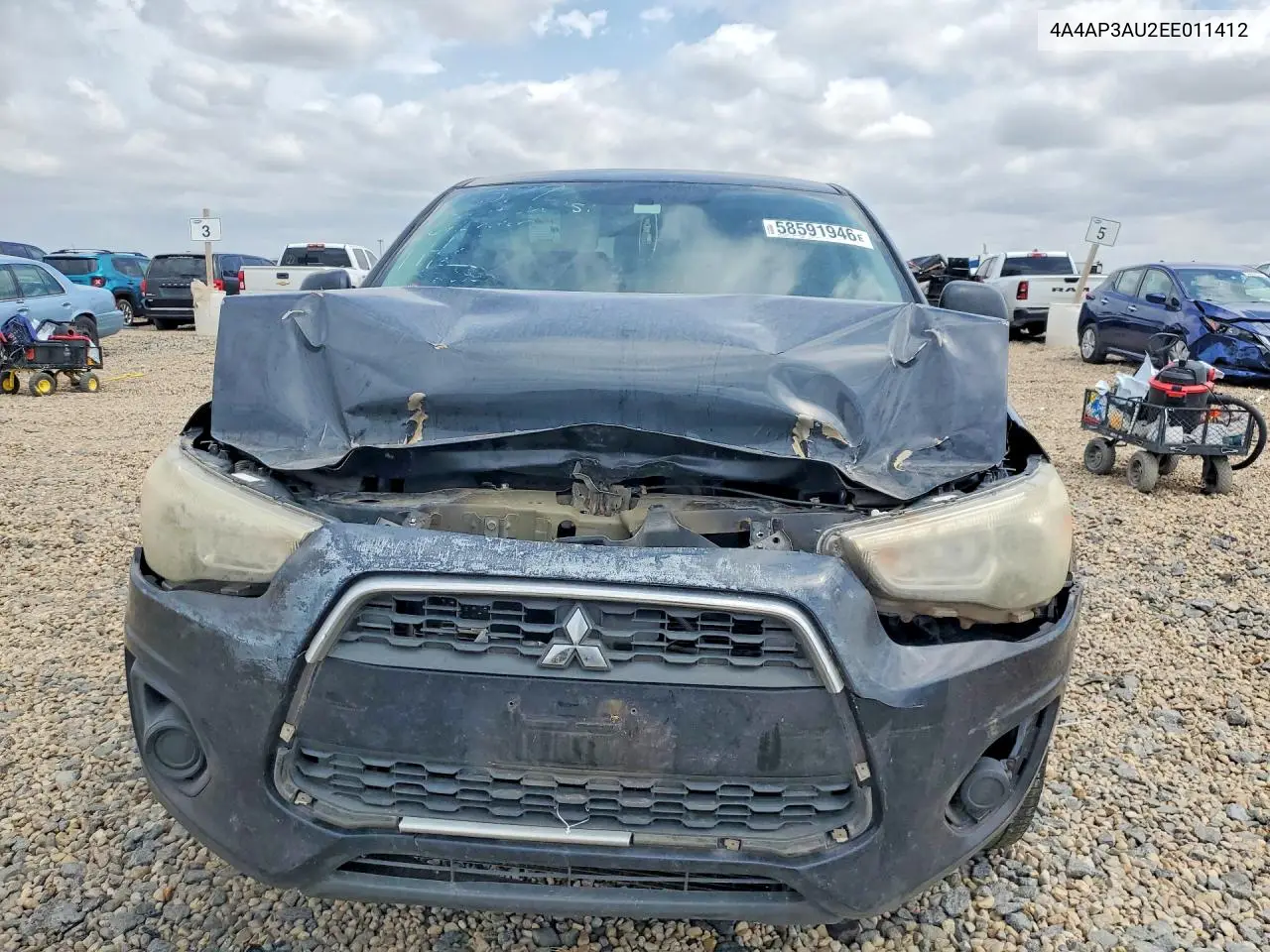 2014 Mitsubishi Outlander Sport Es VIN: 4A4AP3AU2EE011412 Lot: 58591946