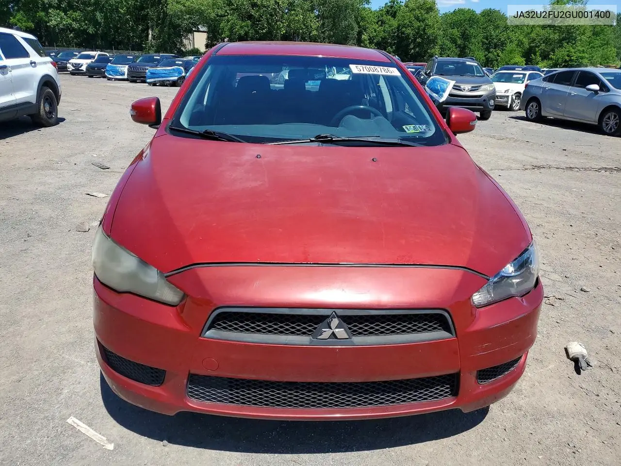 2016 Mitsubishi Lancer Es VIN: JA32U2FU2GU001400 Lot: 57008786