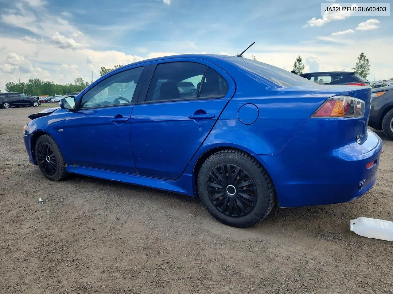2016 Mitsubishi Lancer Es VIN: JA32U2FU1GU600403 Lot: 58549386