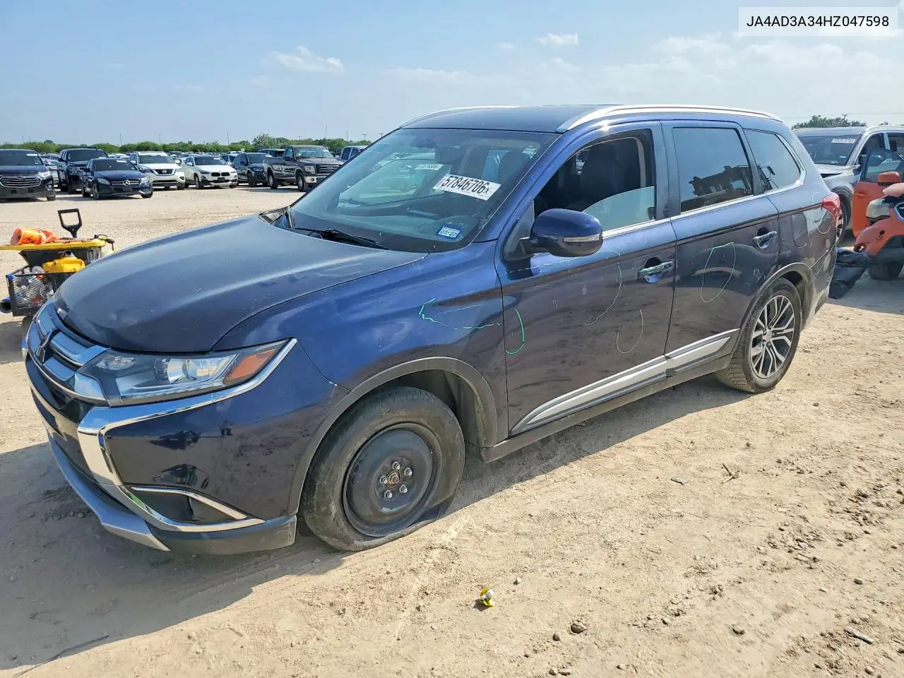 2017 Mitsubishi Outlander Se VIN: JA4AD3A34HZ047598 Lot: 57846706
