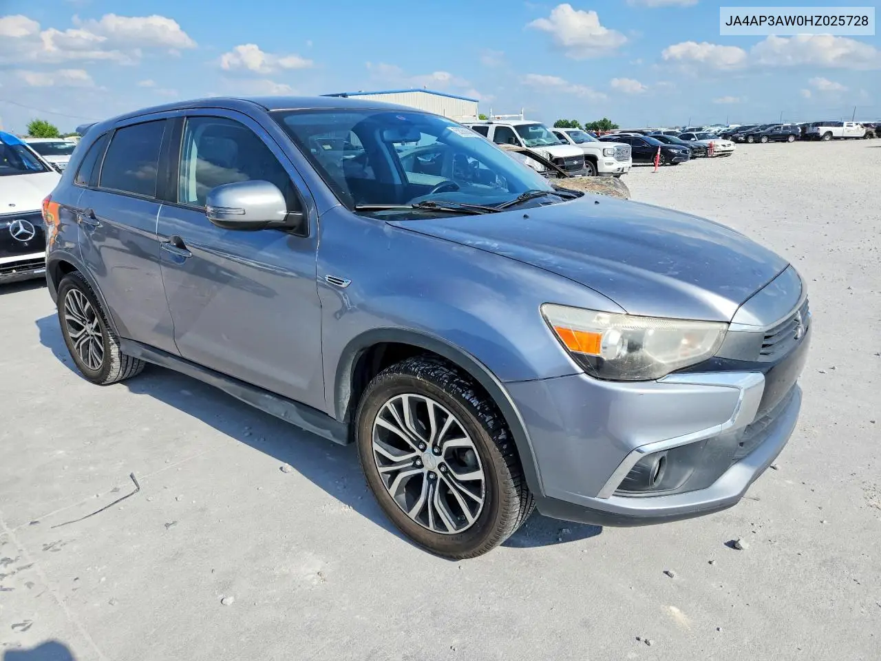 2017 Mitsubishi Outlander Sport Es VIN: JA4AP3AW0HZ025728 Lot: 58056646