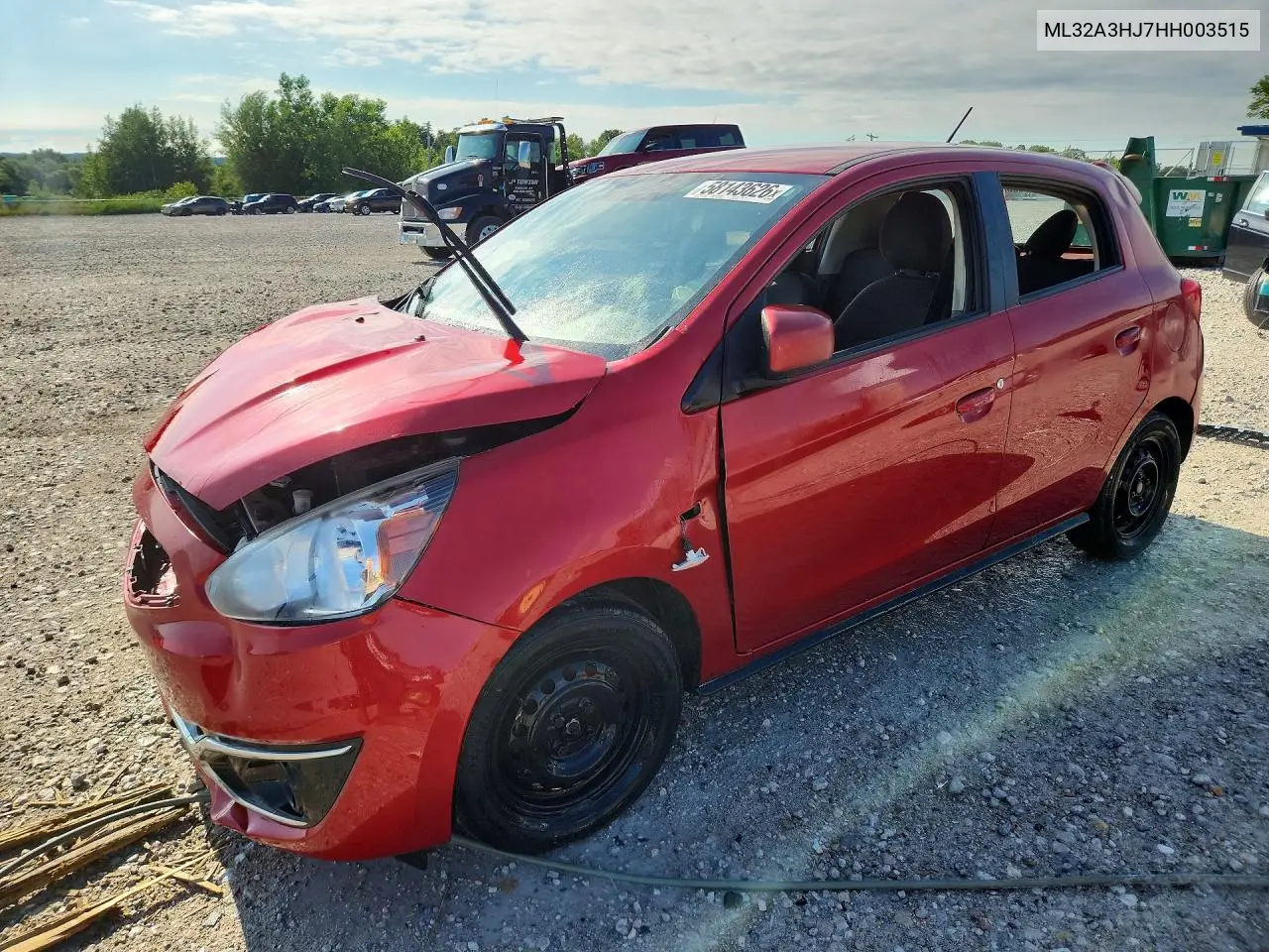 2017 Mitsubishi Mirage Es VIN: ML32A3HJ7HH003515 Lot: 58143626
