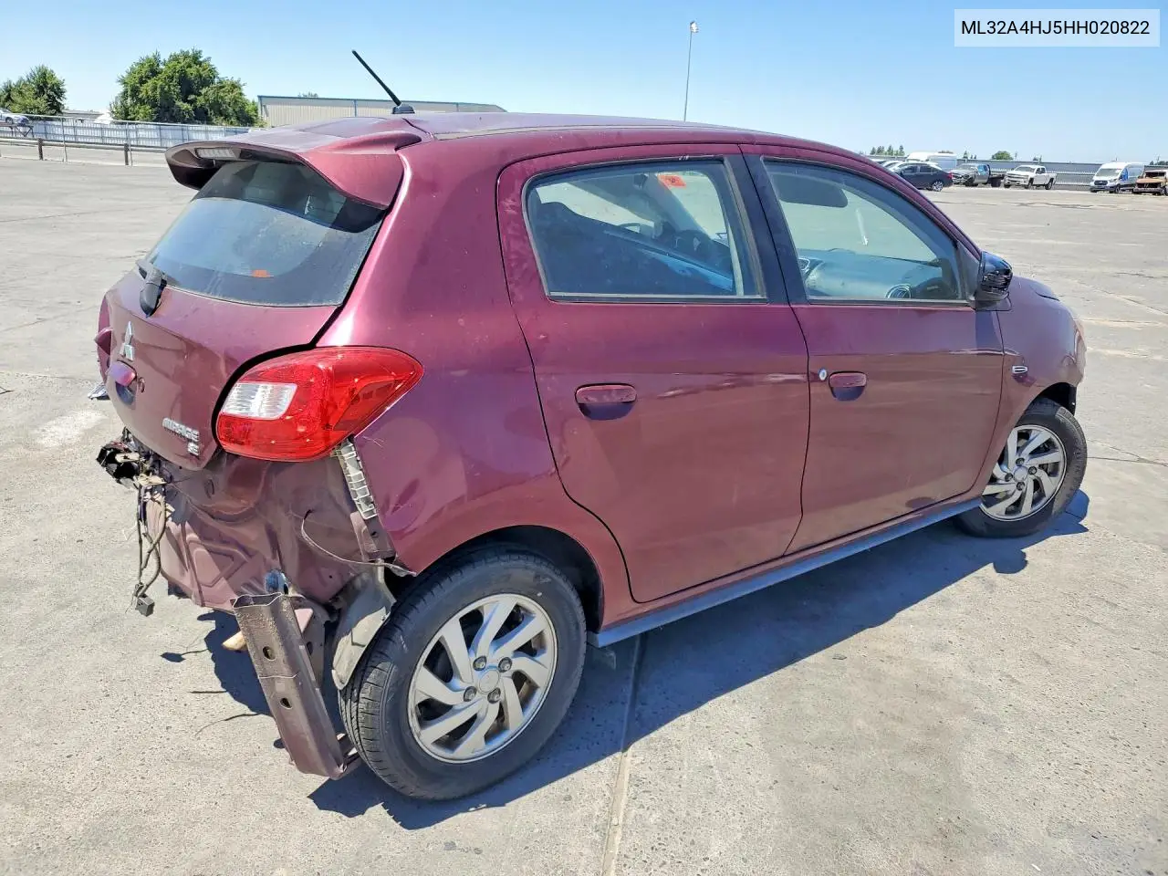 2017 Mitsubishi Mirage Se VIN: ML32A4HJ5HH020822 Lot: 60085206