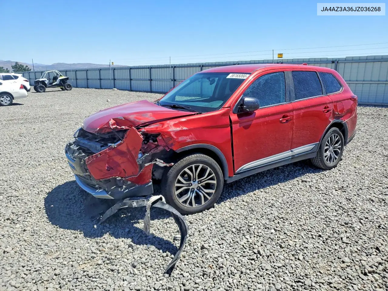 2018 Mitsubishi Outlander Se VIN: JA4AZ3A36JZ036268 Lot: 58765066