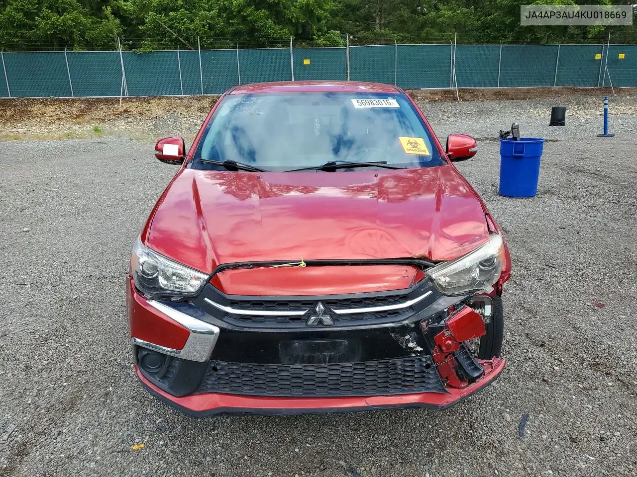 2019 Mitsubishi Outlander Sport Es VIN: JA4AP3AU4KU018669 Lot: 56983016