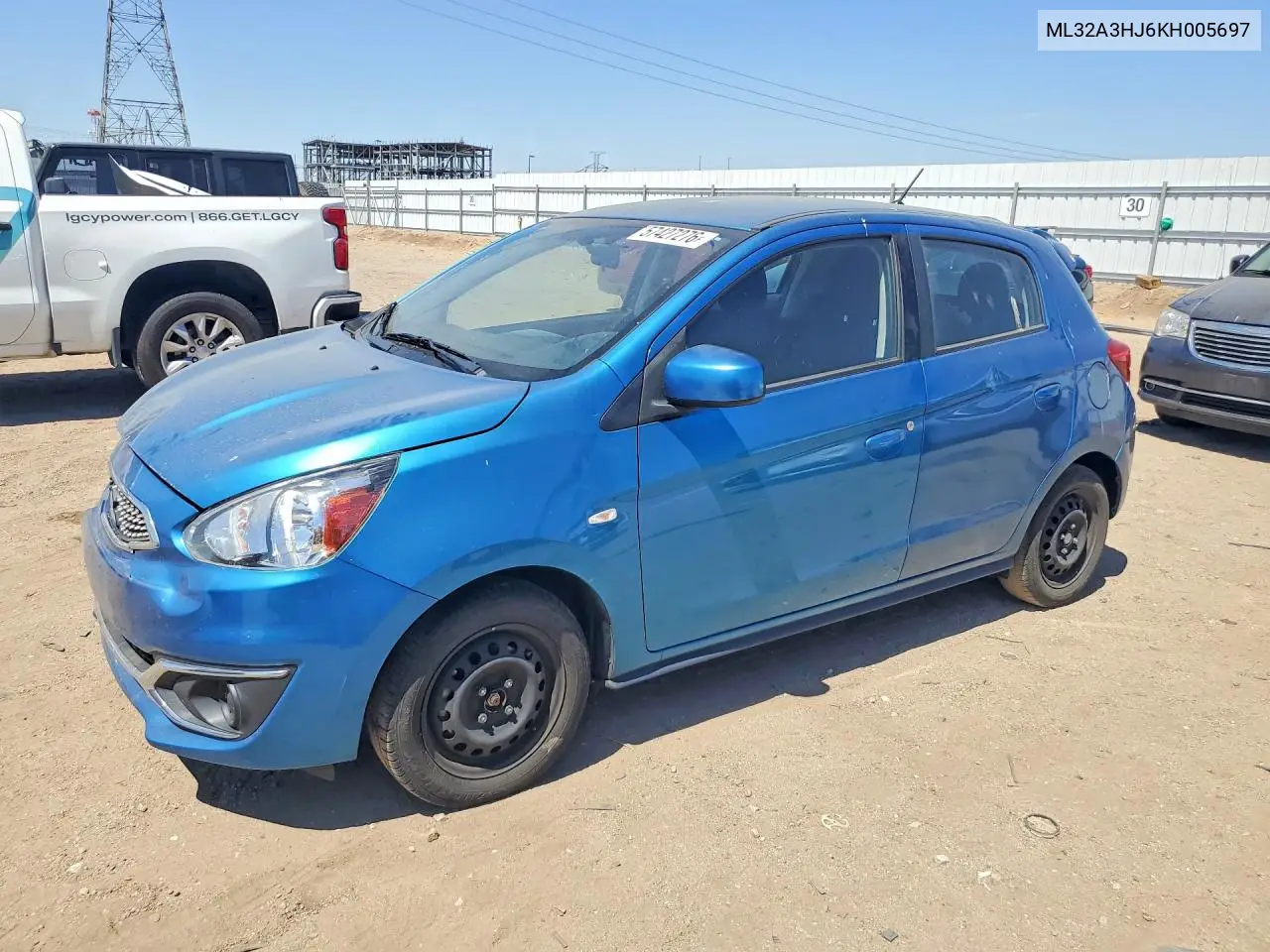 2019 Mitsubishi Mirage Es VIN: ML32A3HJ6KH005697 Lot: 57427276