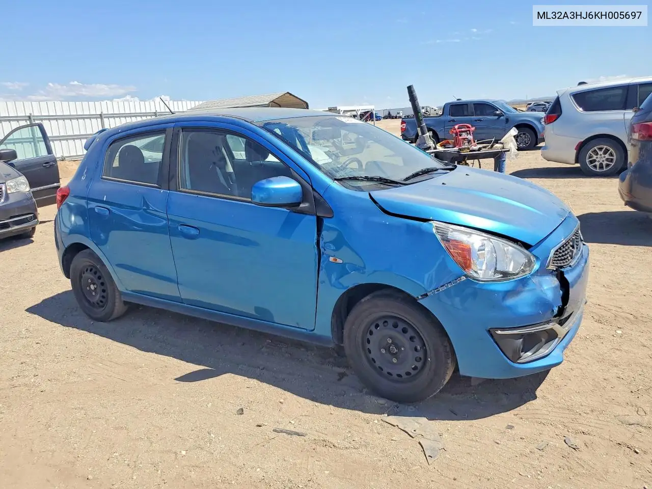 2019 Mitsubishi Mirage Es VIN: ML32A3HJ6KH005697 Lot: 57427276