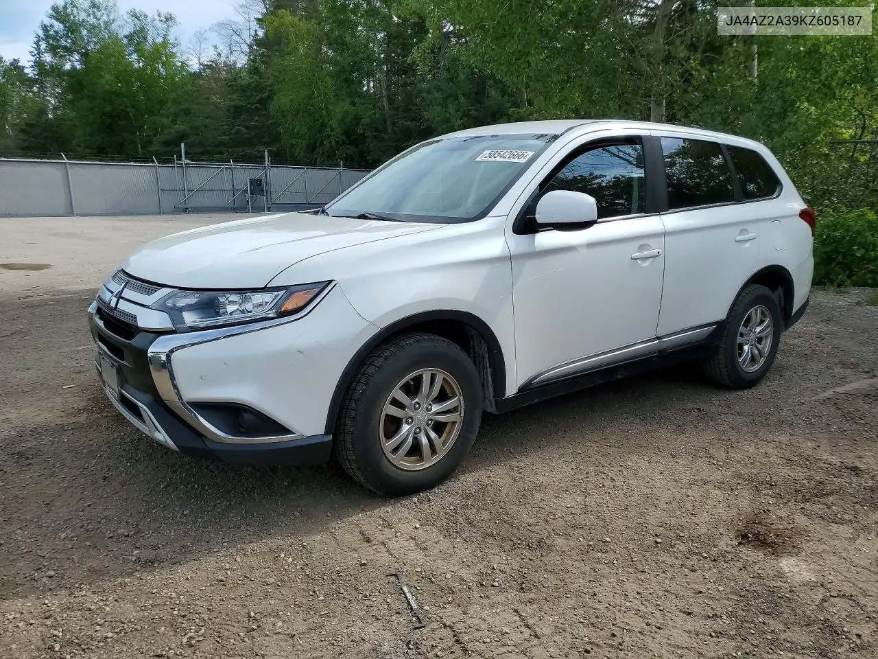 2019 Mitsubishi Outlander Es VIN: JA4AZ2A39KZ605187 Lot: 58542666