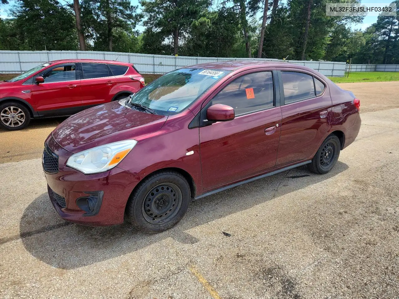 2020 Mitsubishi Mirage G4 Es VIN: ML32F3FJ5LHF03432 Lot: 56164556