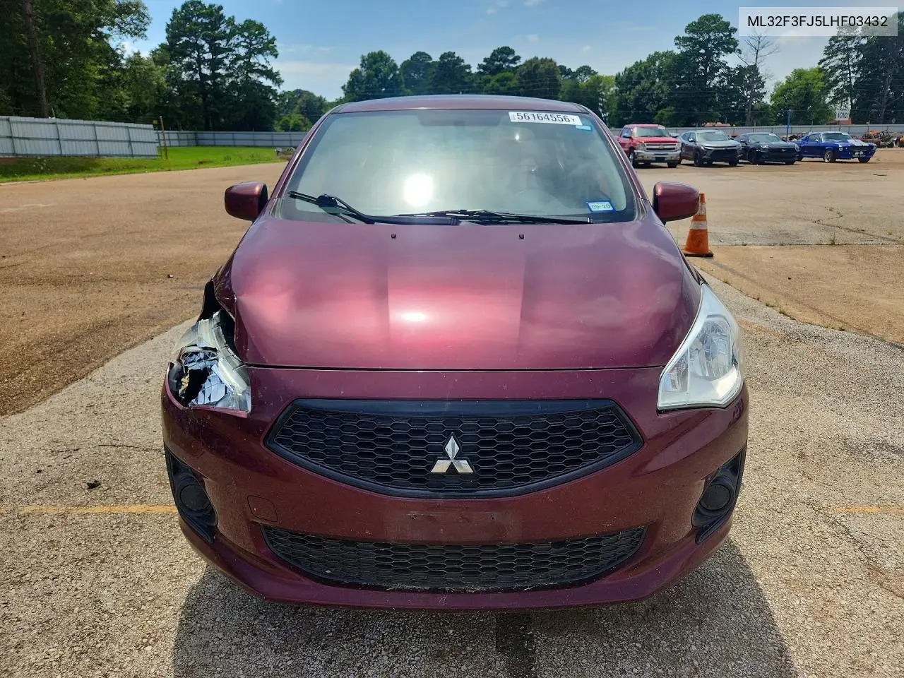 2020 Mitsubishi Mirage G4 Es VIN: ML32F3FJ5LHF03432 Lot: 56164556