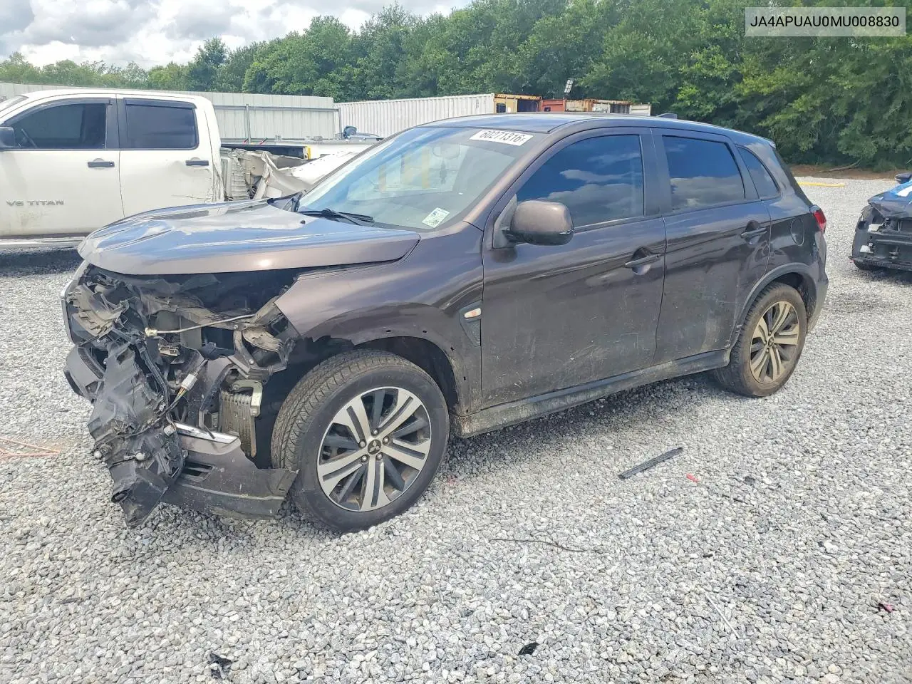2021 Mitsubishi Outlander Sport Es VIN: JA4APUAU0MU008830 Lot: 60271316