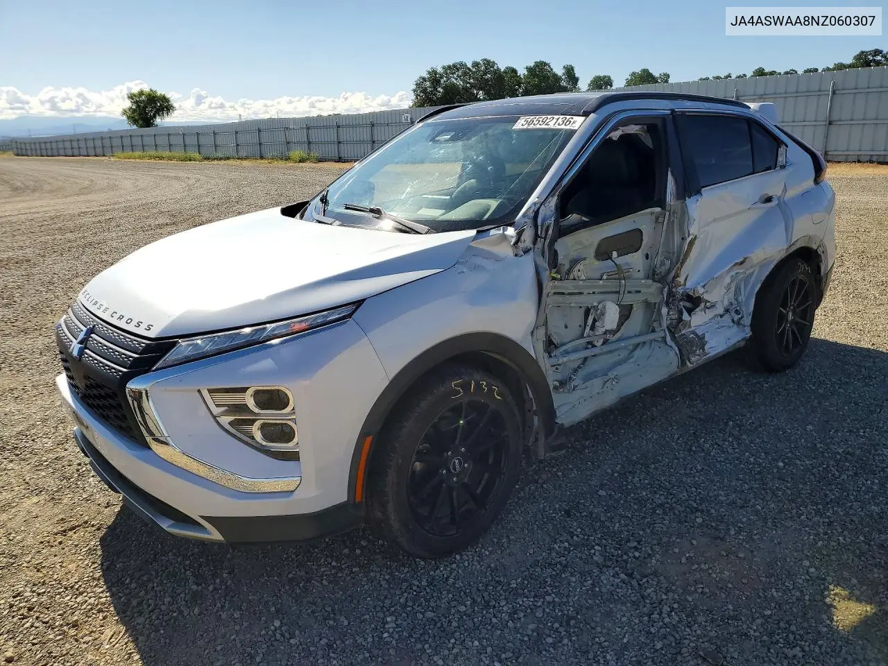 2022 Mitsubishi Eclipse Cross Se VIN: JA4ASWAA8NZ060307 Lot: 56592136