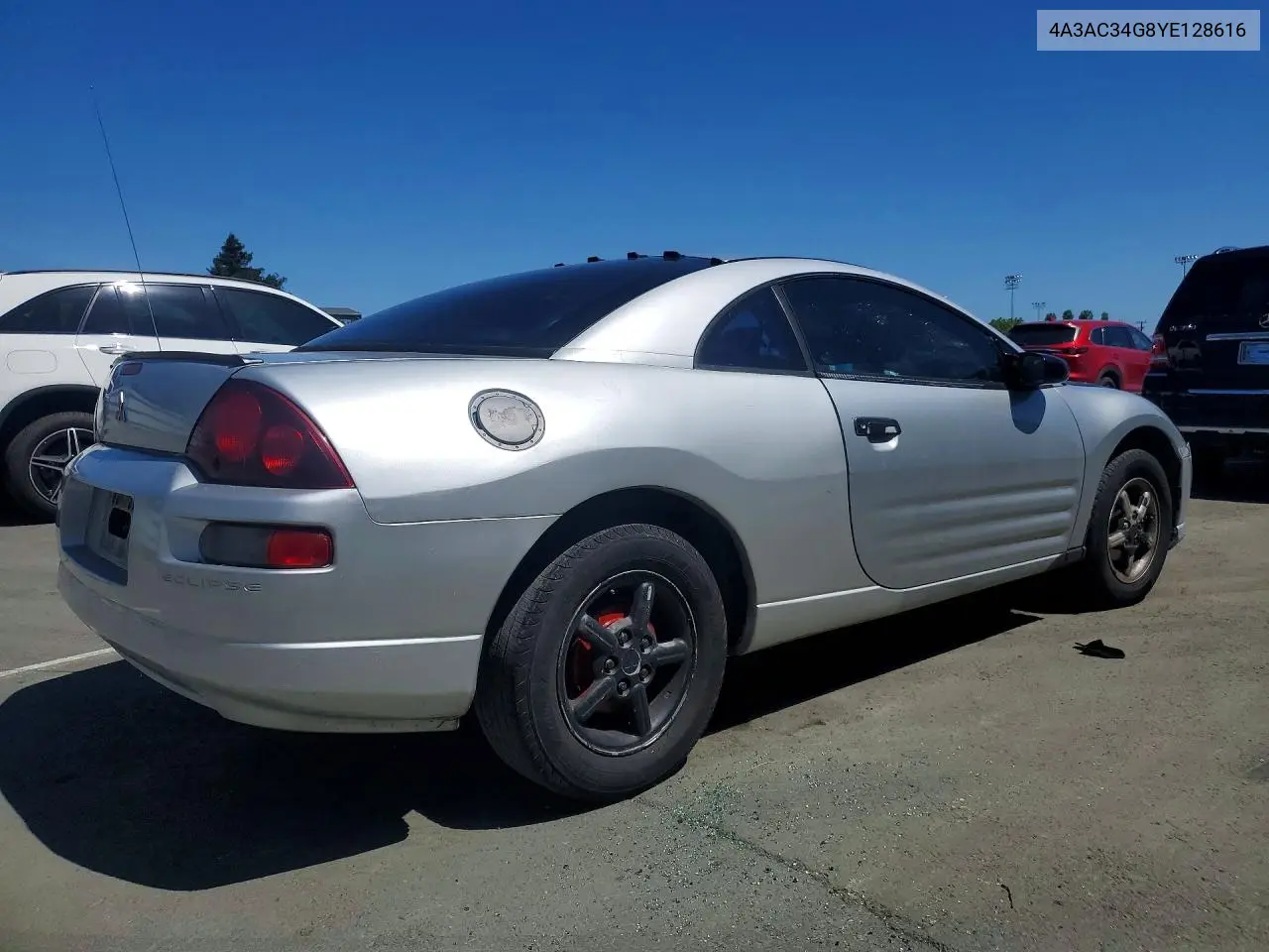 2000 Mitsubishi Eclipse Rs VIN: 4A3AC34G8YE128616 Lot: 55648196