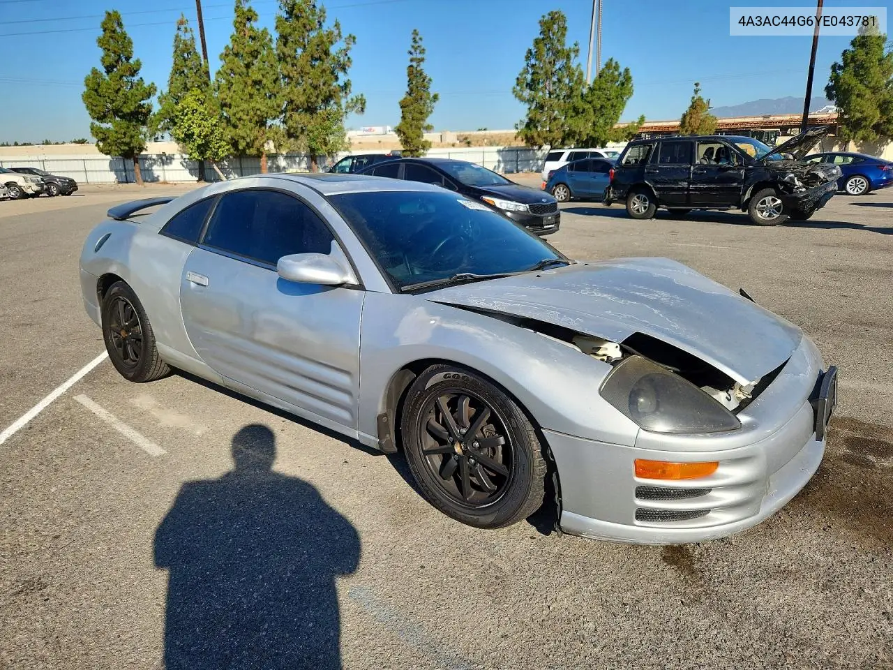 2000 Mitsubishi Eclipse Gs VIN: 4A3AC44G6YE043781 Lot: 59771906