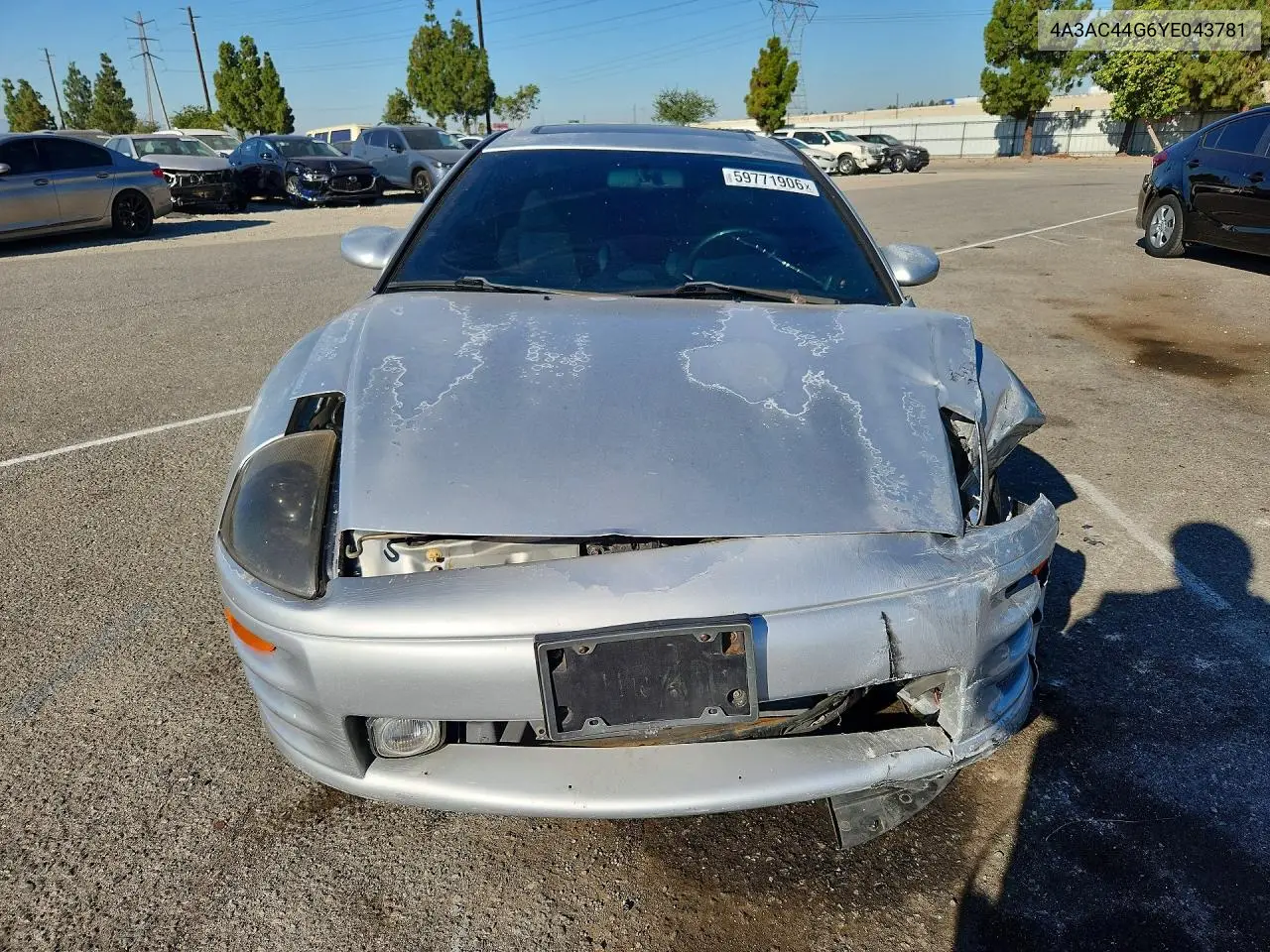 2000 Mitsubishi Eclipse Gs VIN: 4A3AC44G6YE043781 Lot: 59771906