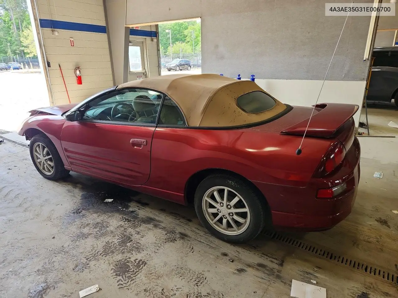 2001 Mitsubishi Eclipse Spyder Gs VIN: 4A3AE35G31E006700 Lot: 54314606