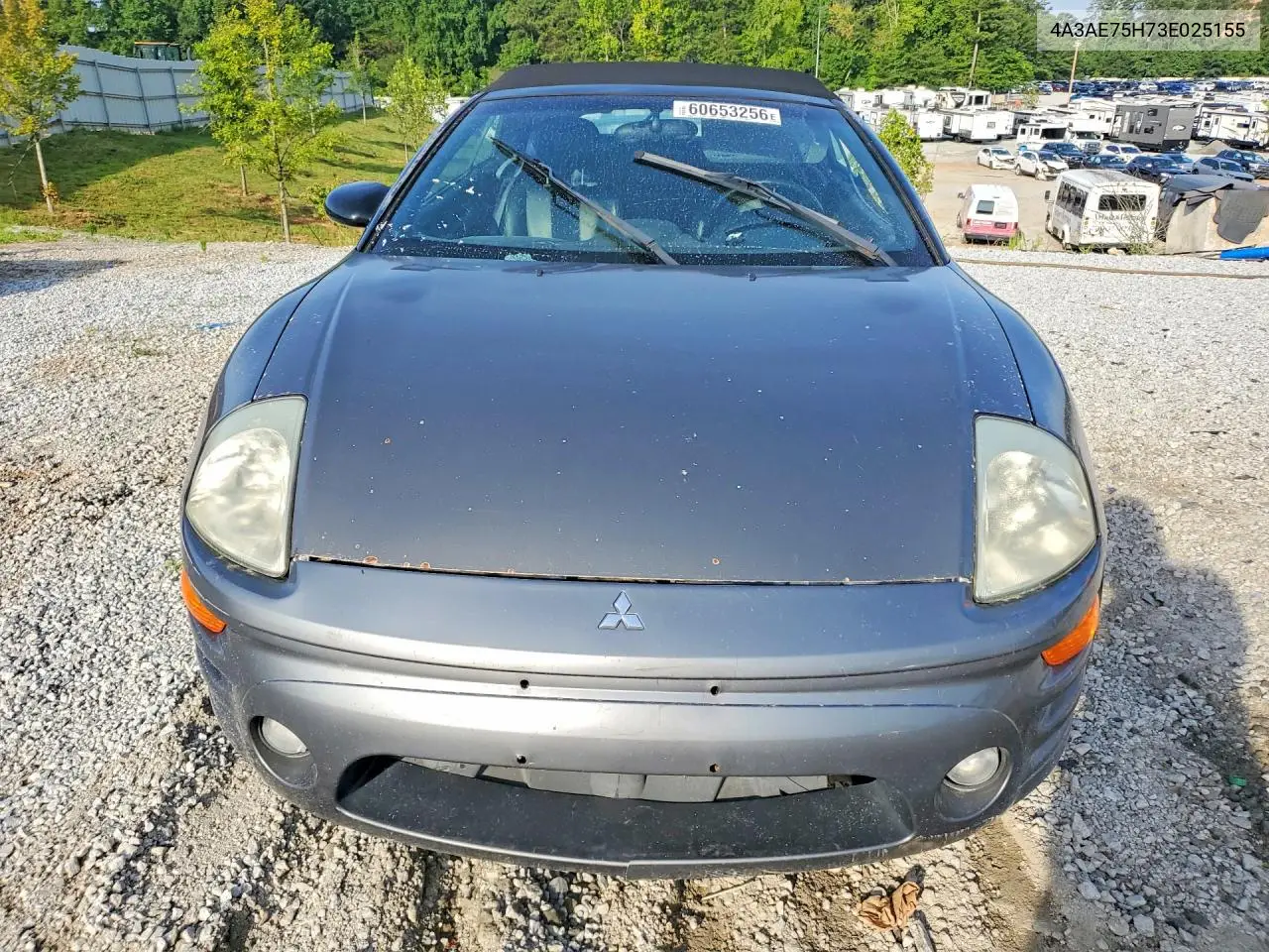 2003 Mitsubishi Eclipse Spyder Gts VIN: 4A3AE75H73E025155 Lot: 60653256