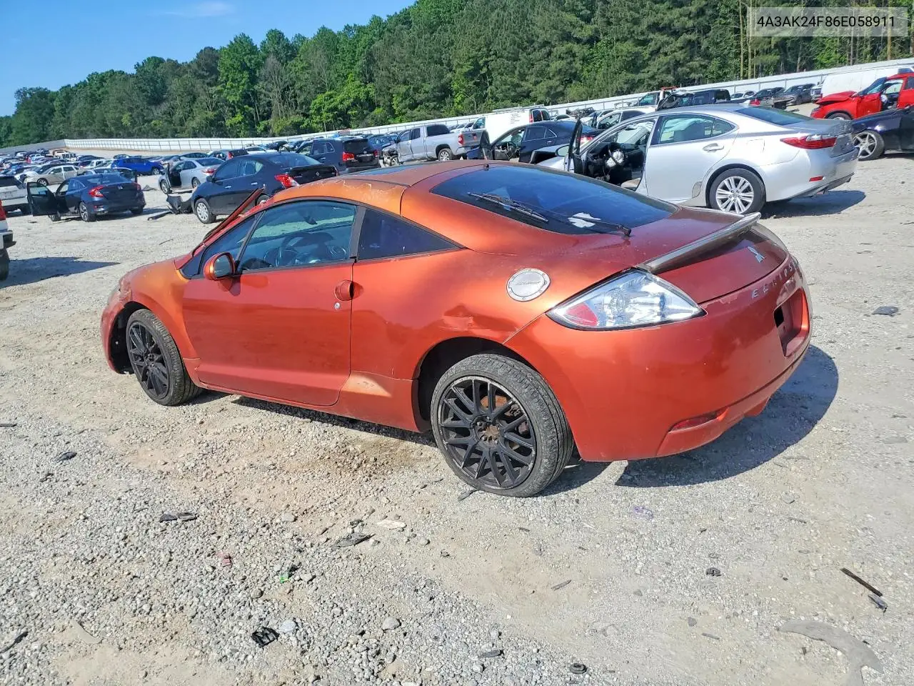 2006 Mitsubishi Eclipse Gs VIN: 4A3AK24F86E058911 Lot: 52175086