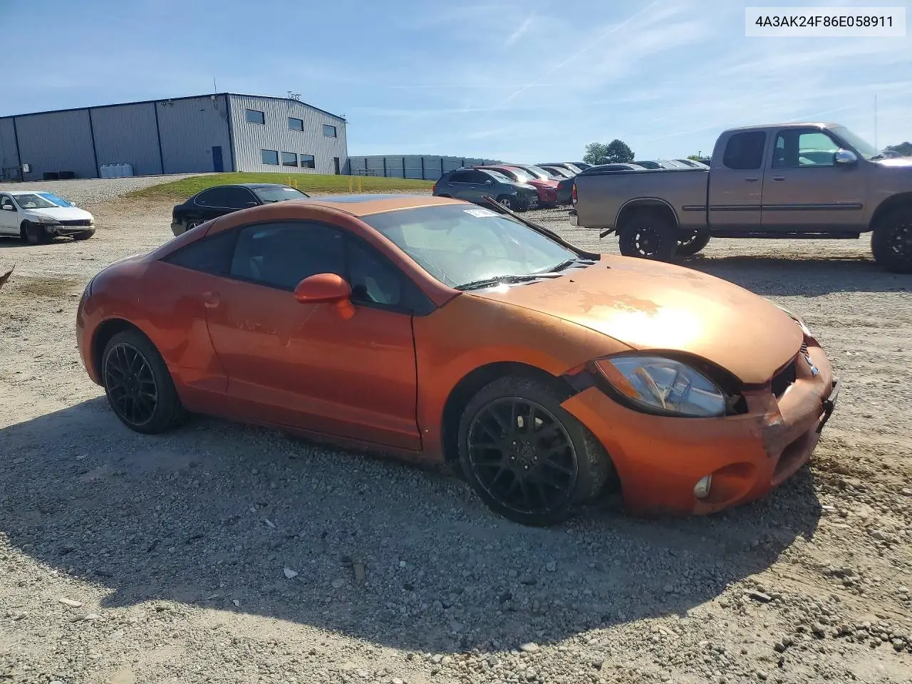 2006 Mitsubishi Eclipse Gs VIN: 4A3AK24F86E058911 Lot: 52175086