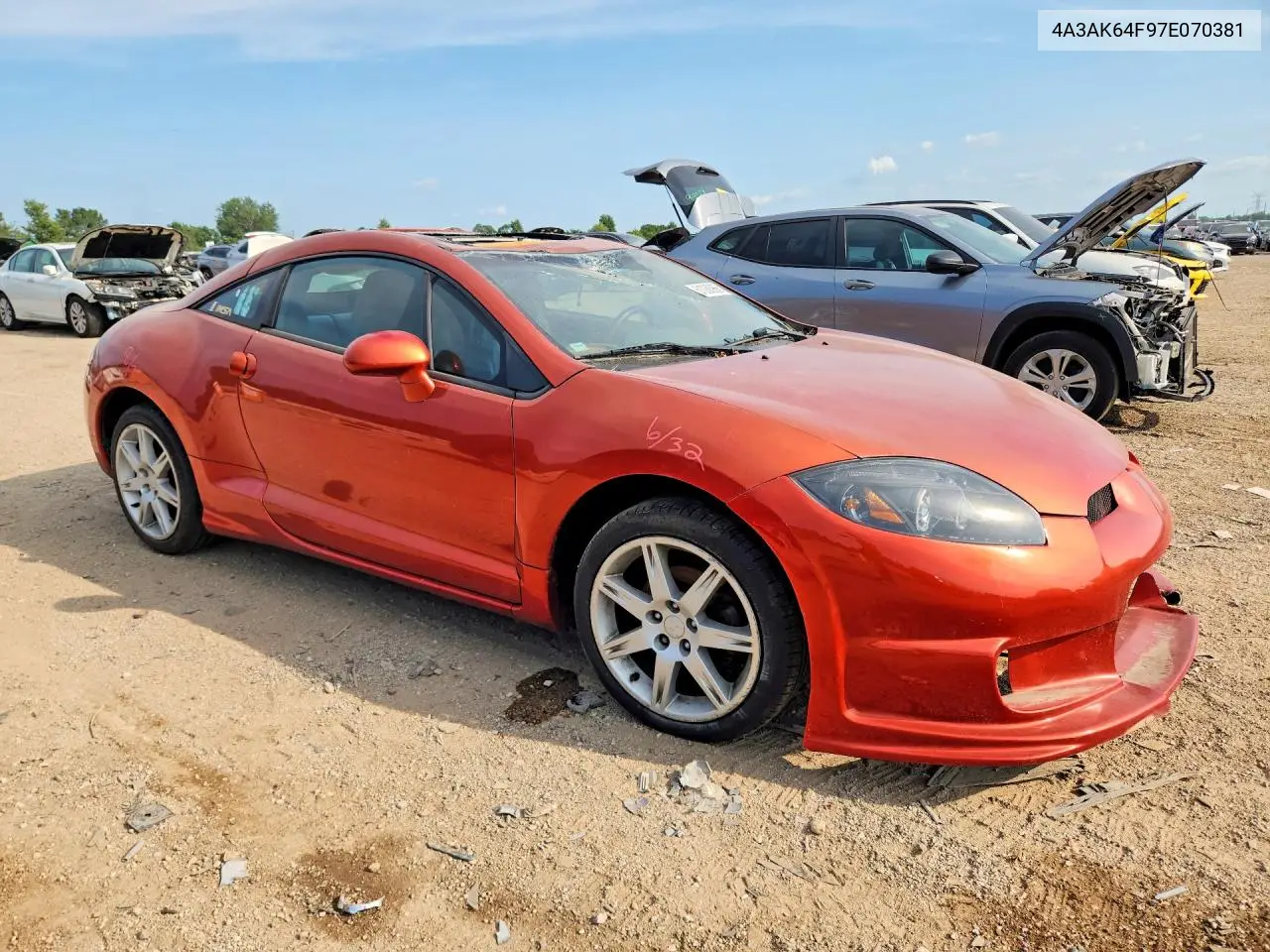 2007 Mitsubishi Eclipse Es VIN: 4A3AK64F97E070381 Lot: 61030966