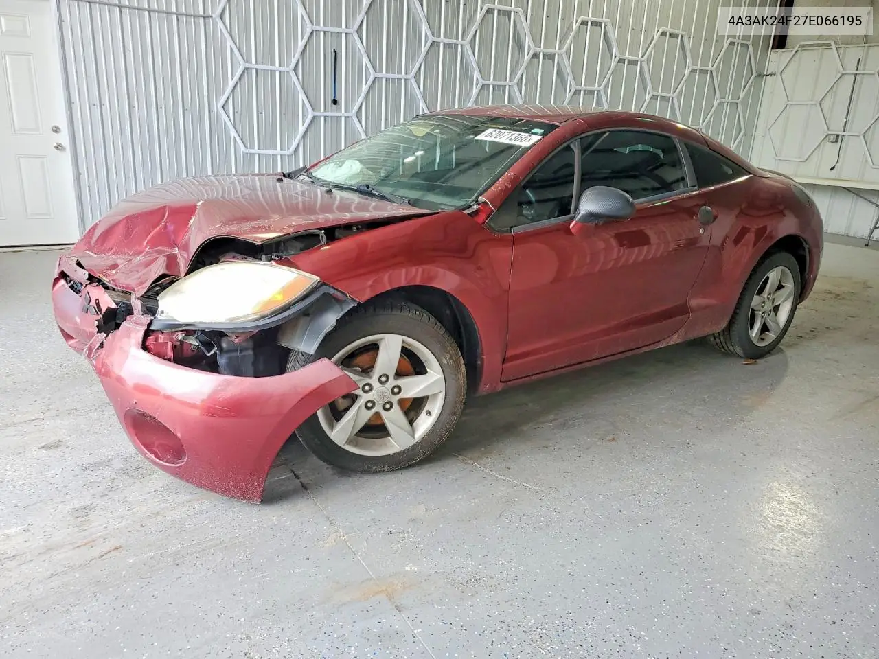 2007 Mitsubishi Eclipse Gs VIN: 4A3AK24F27E066195 Lot: 62071366