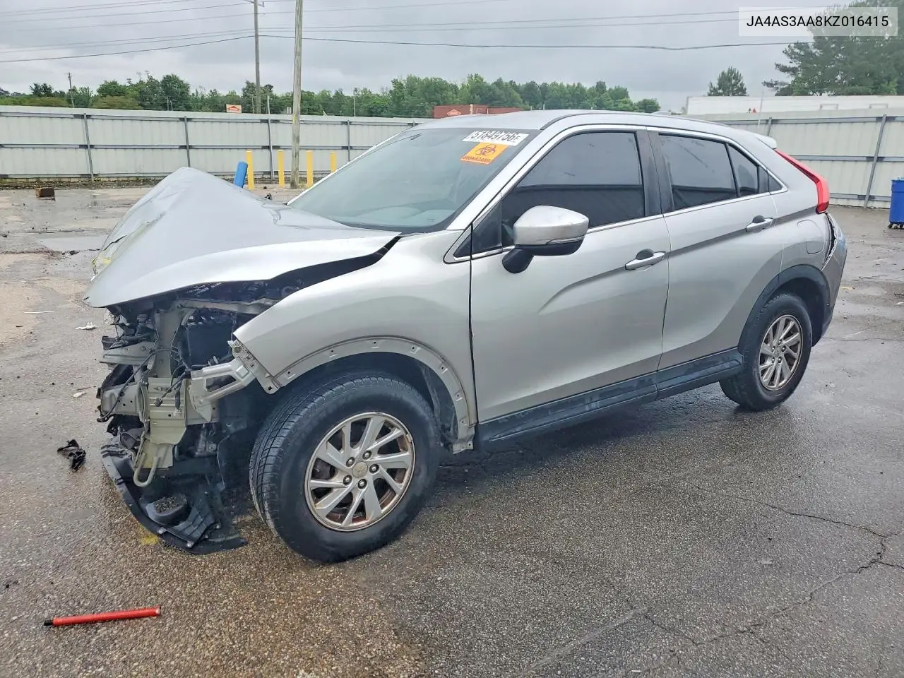 2019 Mitsubishi Eclipse Cross Es VIN: JA4AS3AA8KZ016415 Lot: 51849756