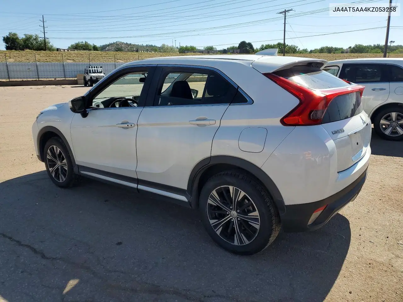 2019 Mitsubishi Eclipse Cross Se VIN: JA4AT5AA4KZ053258 Lot: 59229396