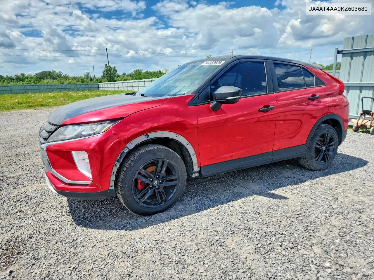 2019 Mitsubishi Eclipse Cross Le VIN: JA4AT4AA0KZ603680 Lot: 60253926