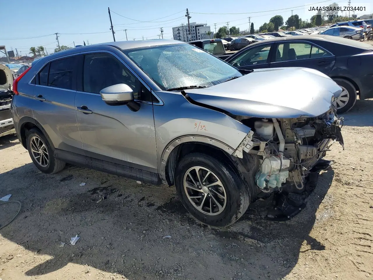2020 Mitsubishi Eclipse Cross Es VIN: JA4AS3AA8LZ034401 Lot: 57339036