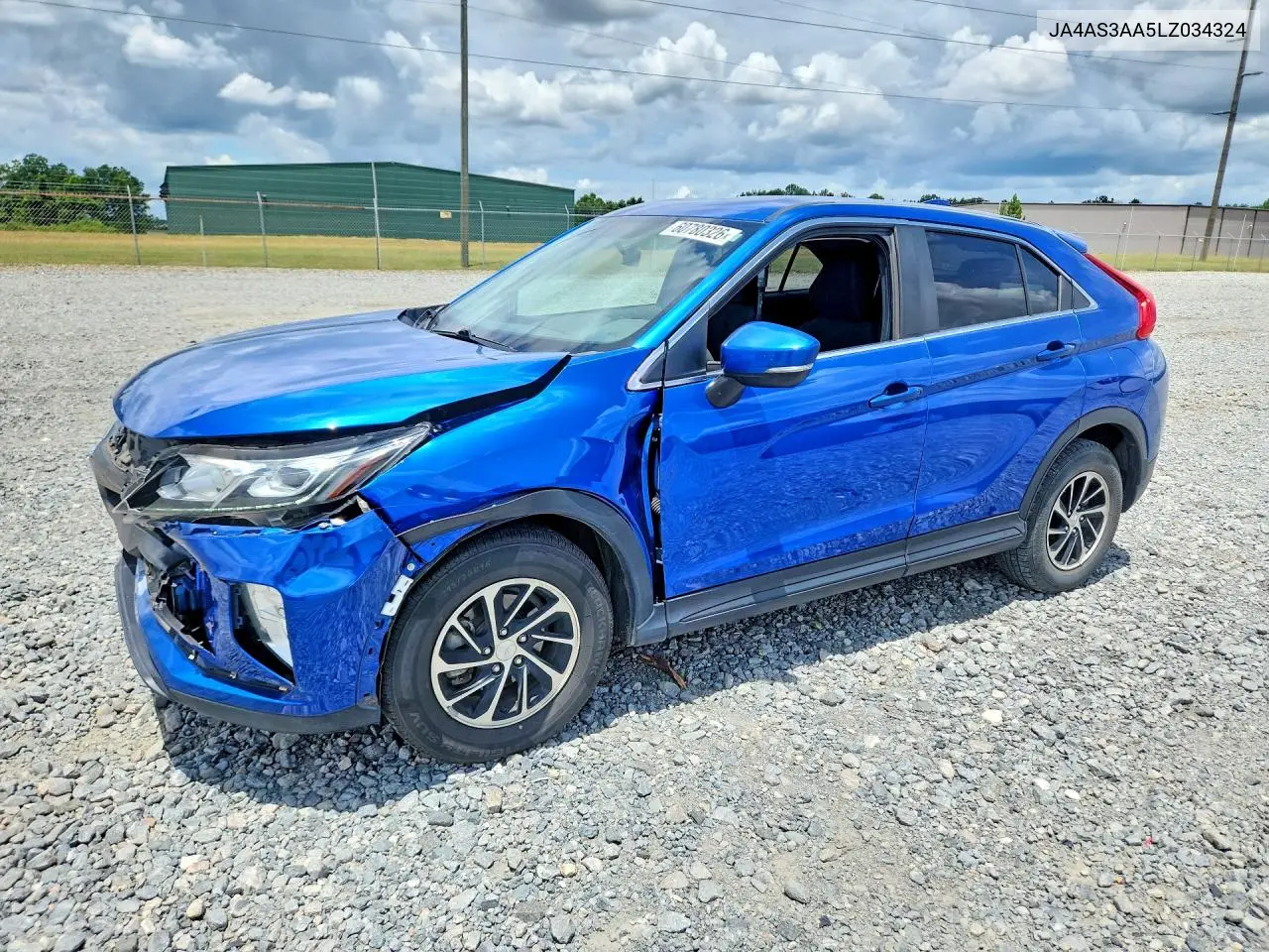 2020 Mitsubishi Eclipse Cross Es VIN: JA4AS3AA5LZ034324 Lot: 60780326