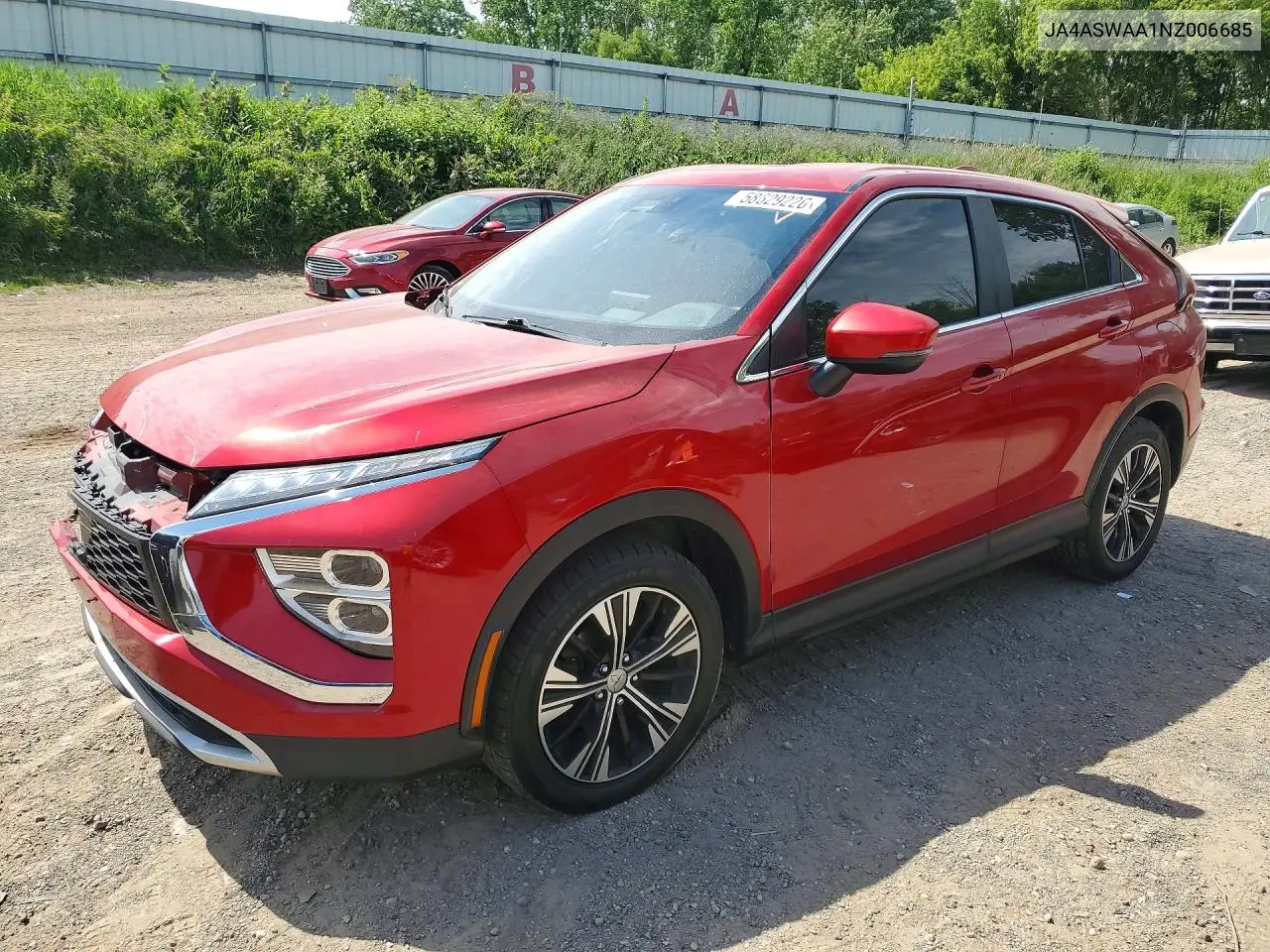 2022 Mitsubishi Eclipse Cross Se VIN: JA4ASWAA1NZ006685 Lot: 58629226