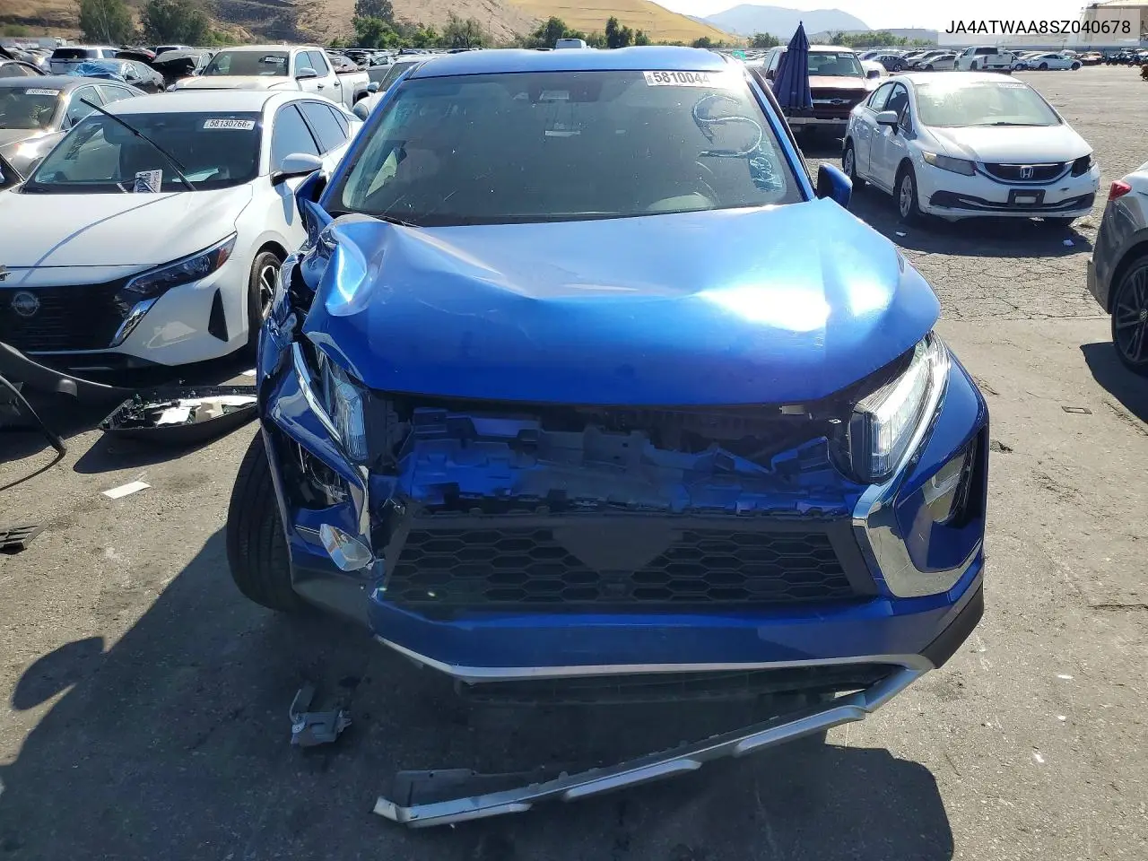 2025 Mitsubishi Eclipse Cross Se/Sel VIN: JA4ATWAA8SZ040678 Lot: 58100446
