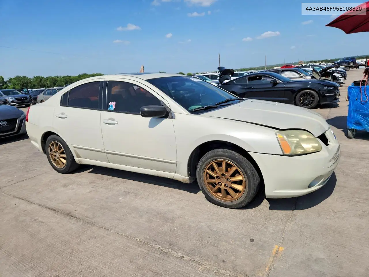 2005 Mitsubishi Galant Es High VIN: 4A3AB46F95E008820 Lot: 58123446