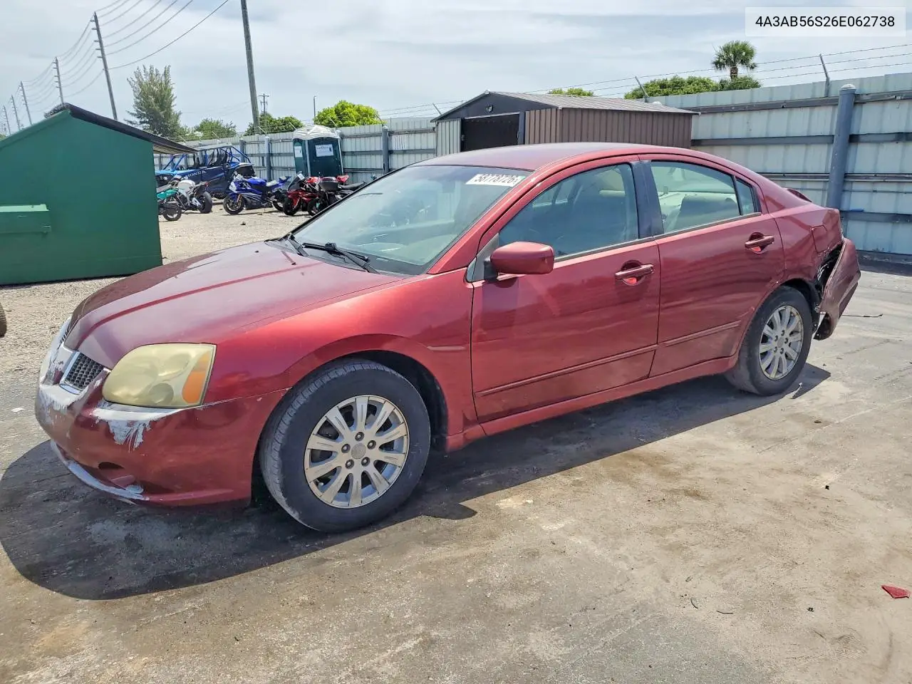 2006 Mitsubishi Galant Ls Premium VIN: 4A3AB56S26E062738 Lot: 58778726
