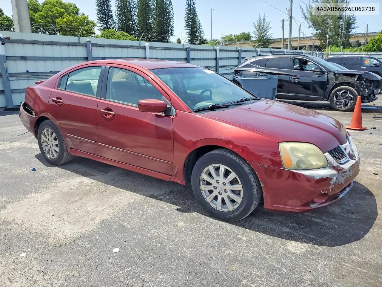 2006 Mitsubishi Galant Ls Premium VIN: 4A3AB56S26E062738 Lot: 58778726