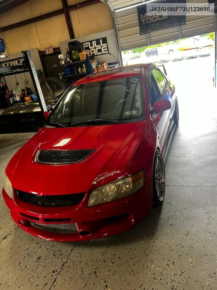 2003 Mitsubishi Lancer Evolution VIN: JA3AH86F73U123698 Lot: 60323346