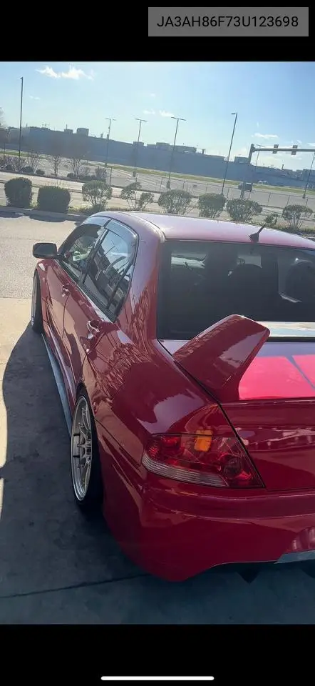 2003 Mitsubishi Lancer Evolution VIN: JA3AH86F73U123698 Lot: 60323346